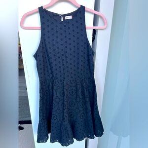 Aritzia Sunday Best - Navy Blue Sleeveless Eyelet Dress